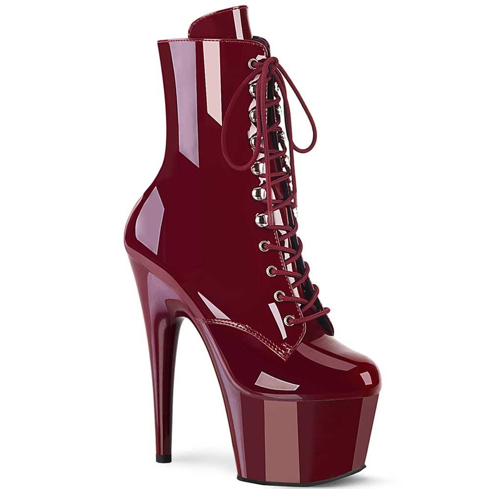 Pleaser - ADORE1020 Plateau Laarzen, Paaldans schoenen - Bordeaux rood Product image